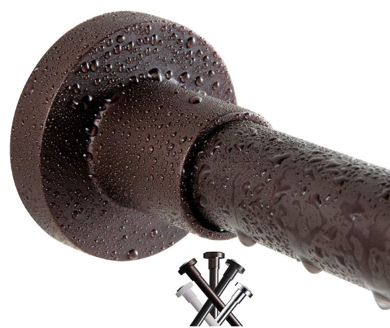 BRIOFOX Shower Curtain Rod 43-73 Inches Matte Bronze, Rustproof and Non-Slip Spring Tension Rod for Window or Bathroom, Stainless Steel - Image 1